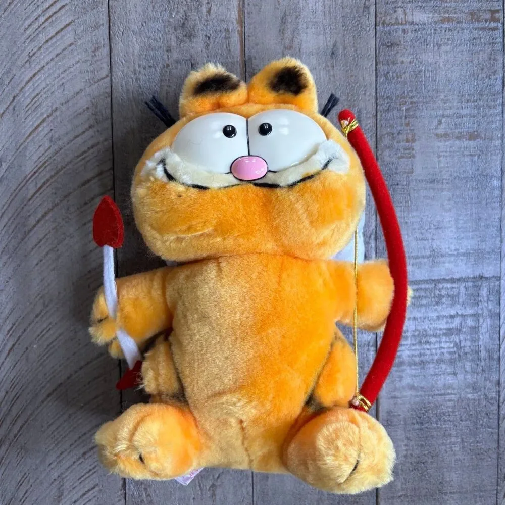 Vintage 1981 Dakin Garfield CUPID Wings Bow & Arrow Plush